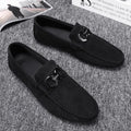 Men's casual shoes in black or grey with suede upper and rubber sole