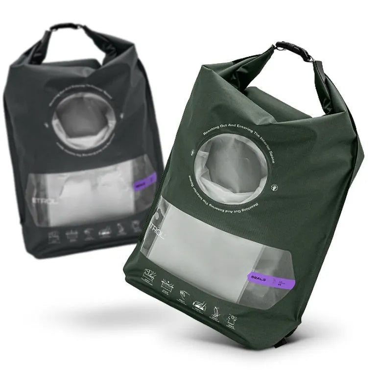 Portable travel laundry bag 70D Nylon TPU water-resistant folding storage 59cm x 42cm in Jungle Green