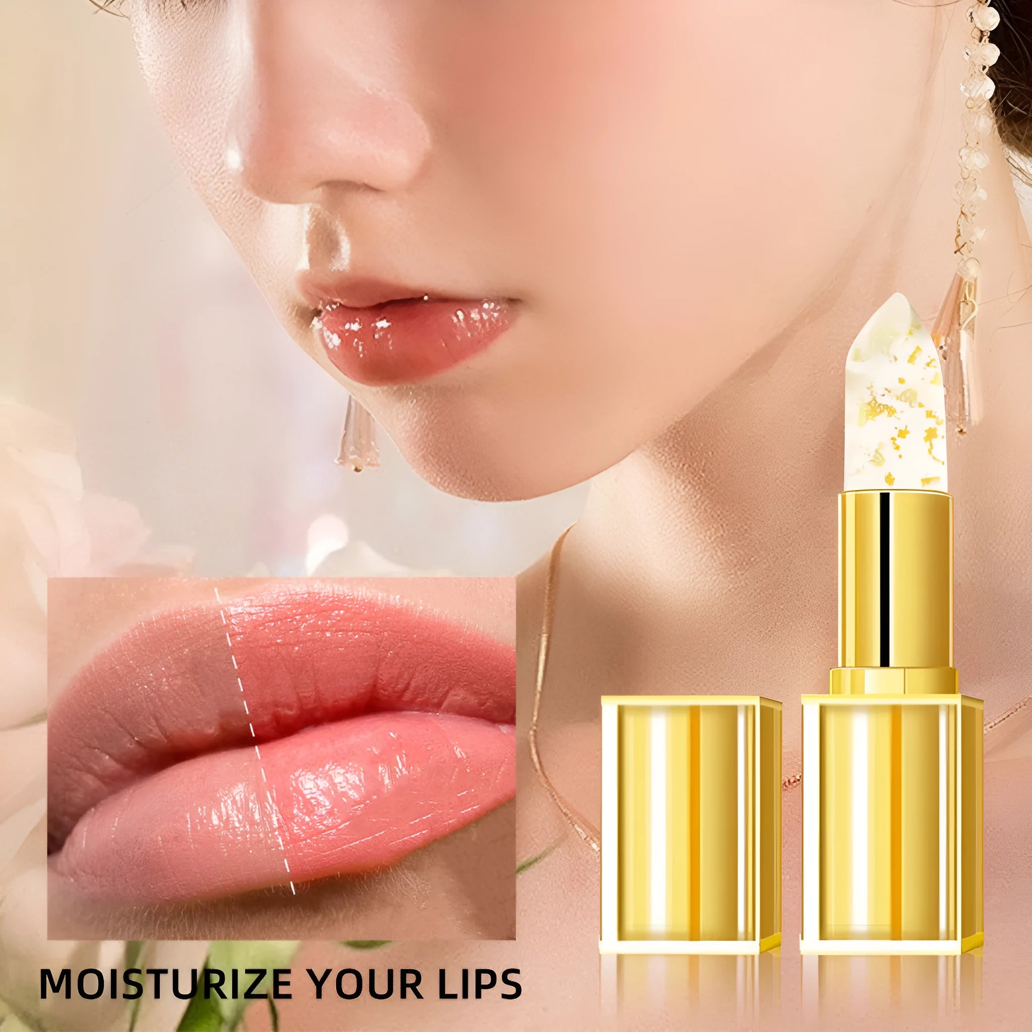 Warm colour-changing anti-smudge gilding lipstick with 3.5g content