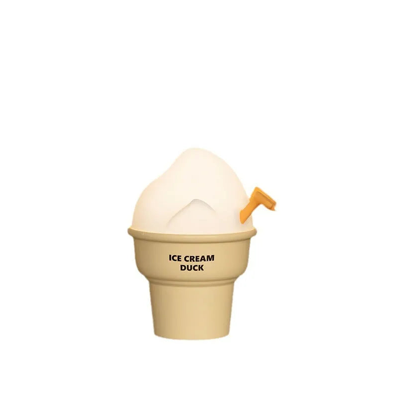Ice cream duck small night lamp cartoon ornament with USB charging, 103x89x130mm
