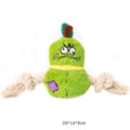 Interactive plush rope knot dog toy for tug of war games with bite-resistant design