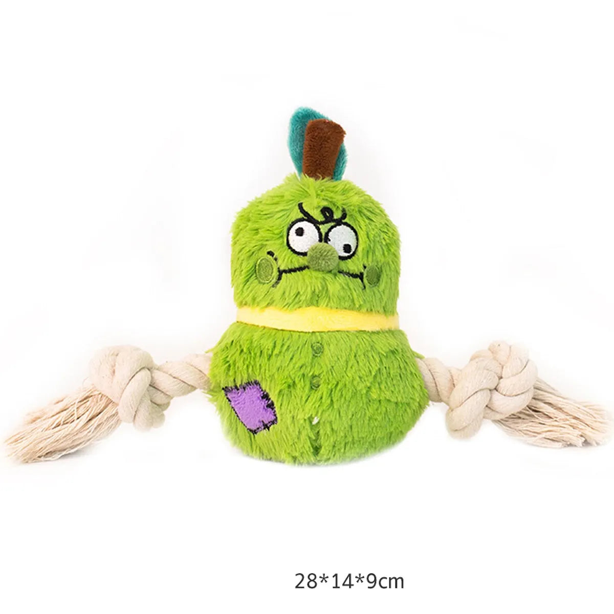 Interactive plush rope knot dog toy for tug of war games with bite-resistant design