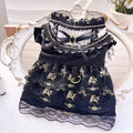Golden gothic-style princess skirt costume for a small dog or cat.