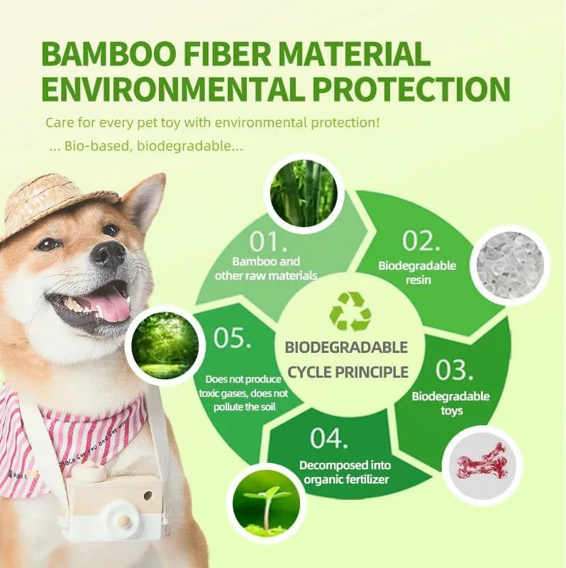 USDA Organic natural rubber dog chew toy with camouflage pattern for medium and large breed dogs