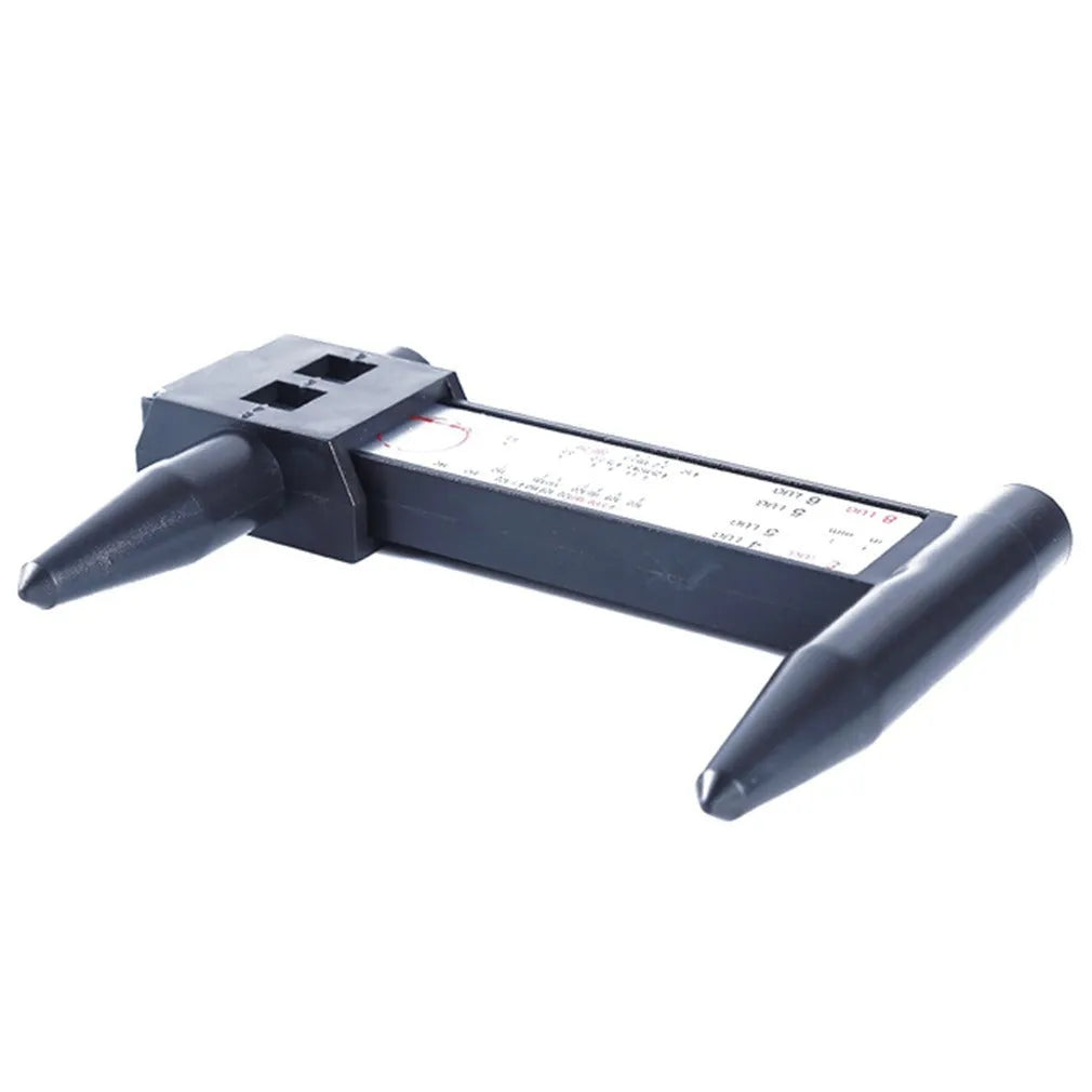 Plastic electronic digital caliper for measuring hole distances on wheel hubs