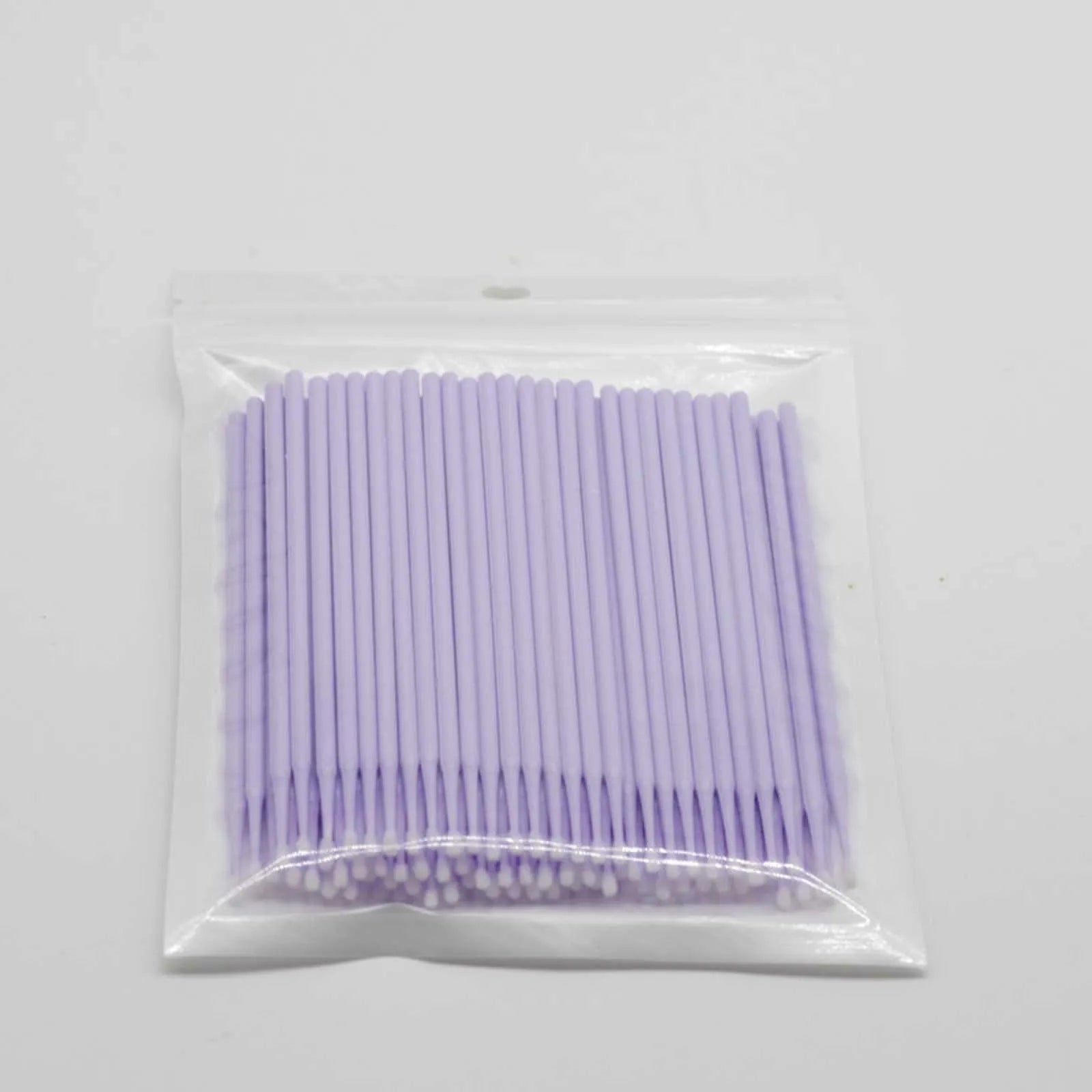 Disposable micro applicator brushes with colourful handles and bendable cotton swabs for makeup and eyelash extensions