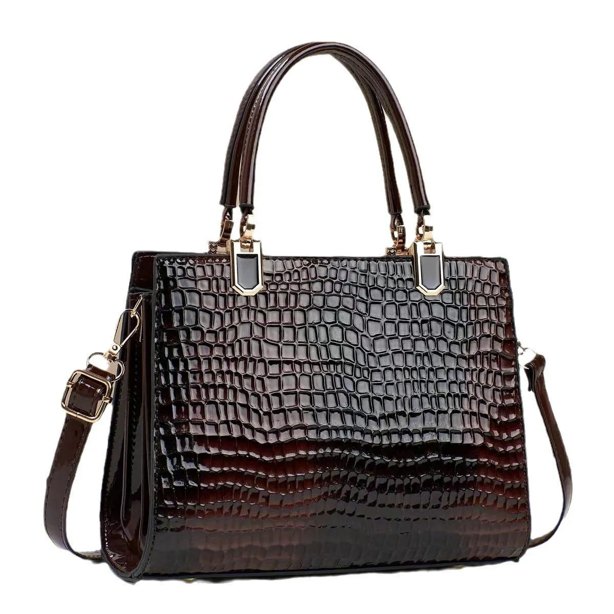Women's large capacity one shoulder hand-carrying bag in black with organisational compartments