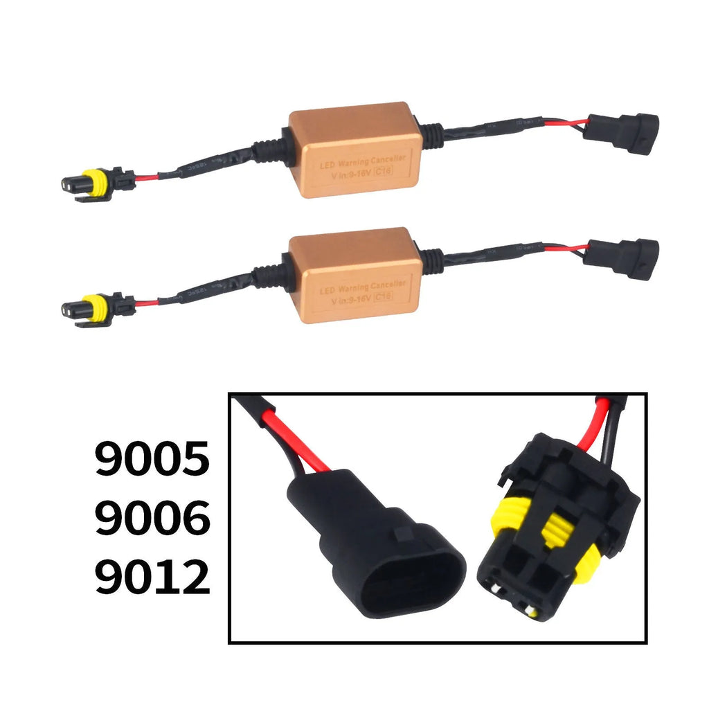 Black alloy LED car headlight Canbus decoder adapter for H4 H7 H11 anti-flicker installation.