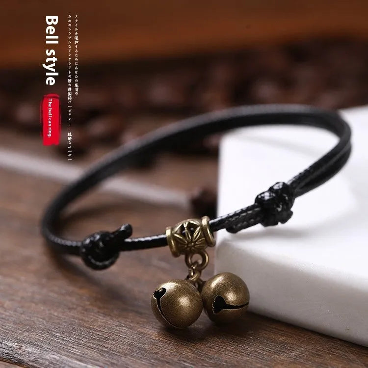 Nylon dog collar with brass bell for small dogs in adjustable 8-17cm size