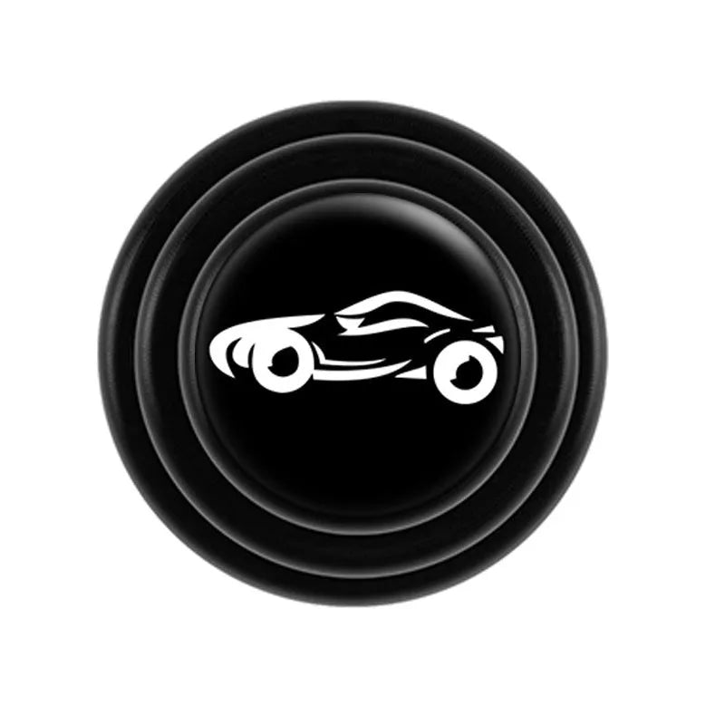 Black and luminous silicone car door shock absorber pads for edge protection, 20mm size.
