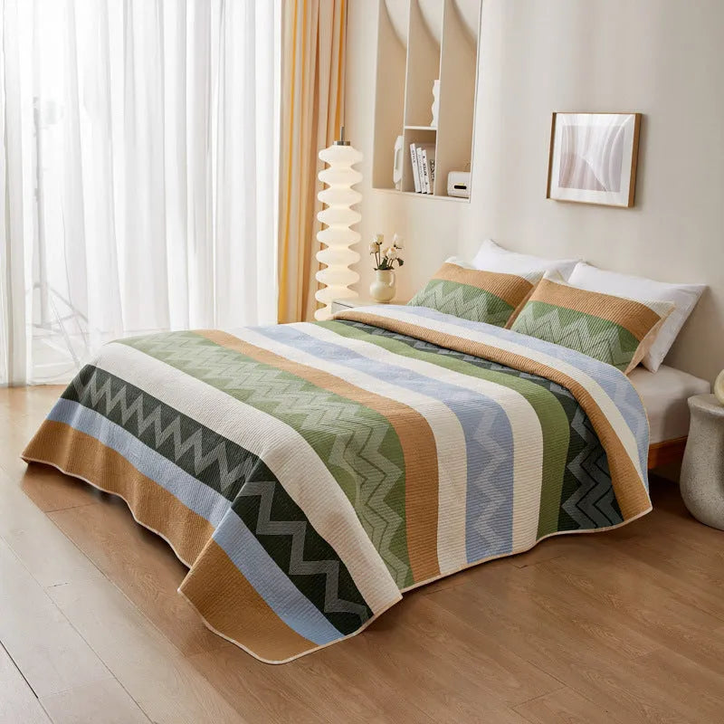 Pure cotton printed bed sheet set in modern simplicity style for 2.2 metre beds