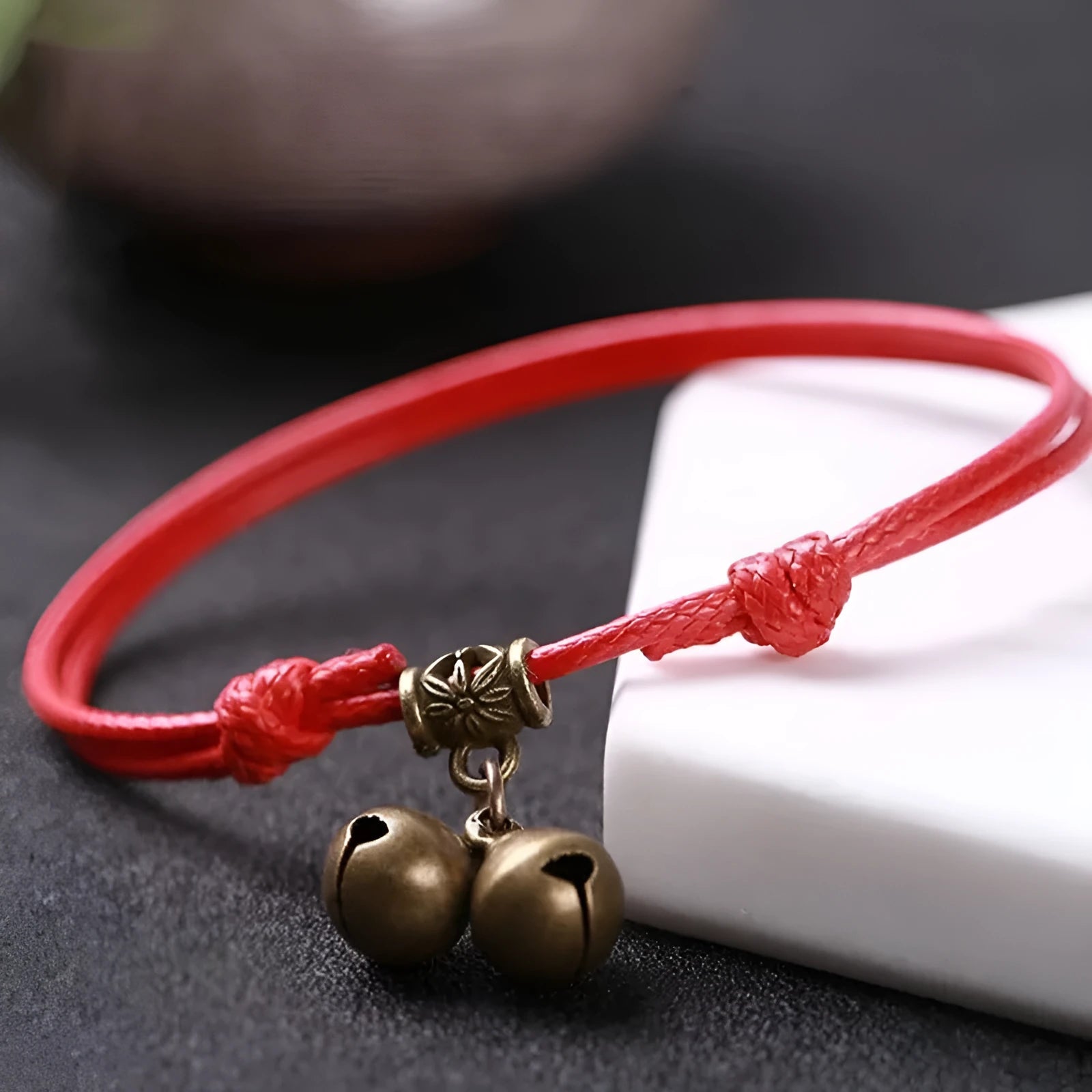 Nylon dog collar with brass bell for small dogs in adjustable 8-17cm size