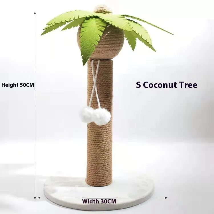 Cactus-shaped cat scratching post and climbing frame with sisal scratching surface.