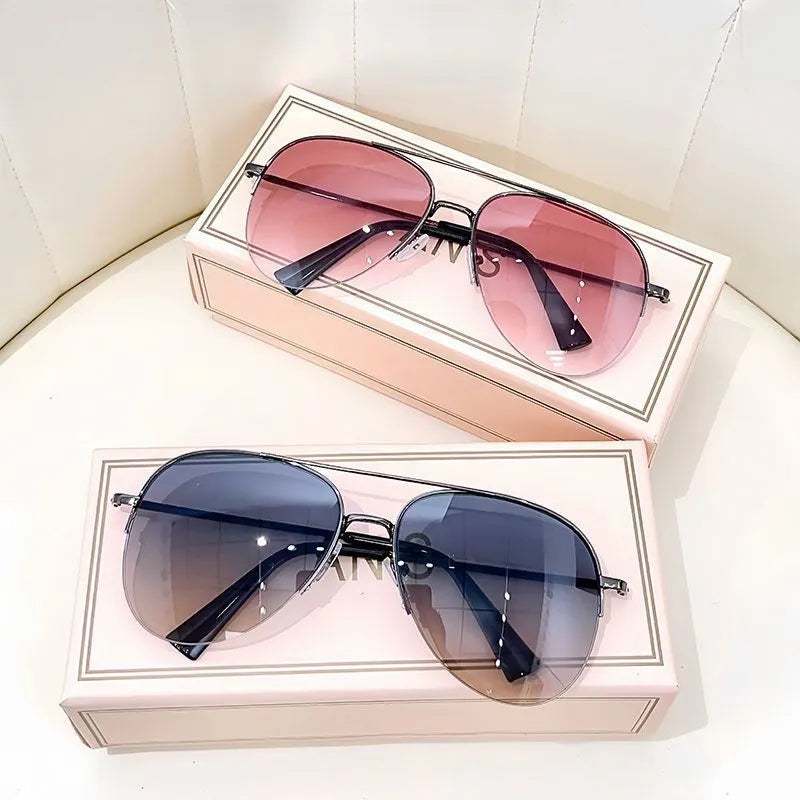 Metal frame aviator driving sunglasses with large lenses available in multiple colour combinations