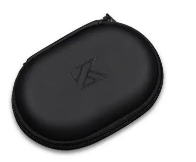 Black oval leather earphone storage case for EDX PRO and compatible models.