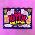 Cat themed yearly wall calendar for 2024 or 2025 on paper
