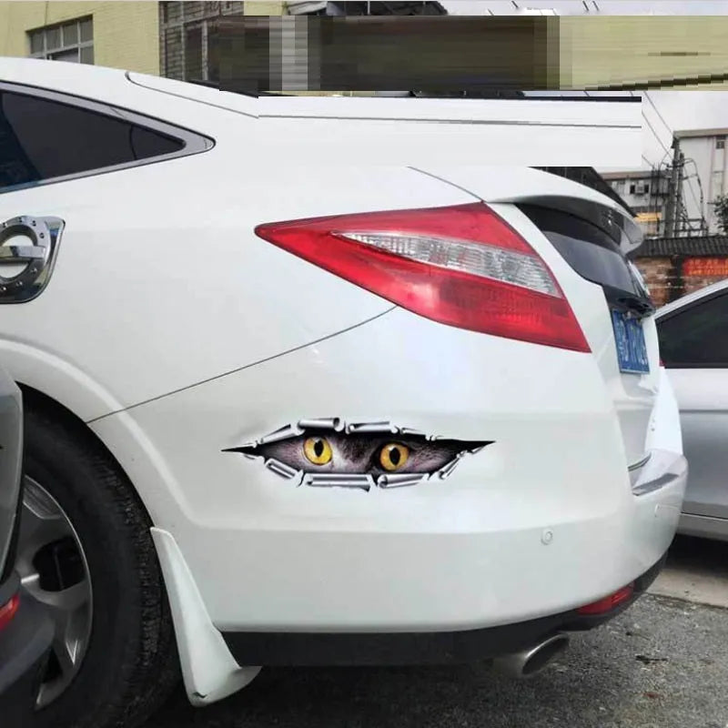 35cm long 3D tiger eye car door sticker on vehicle surface