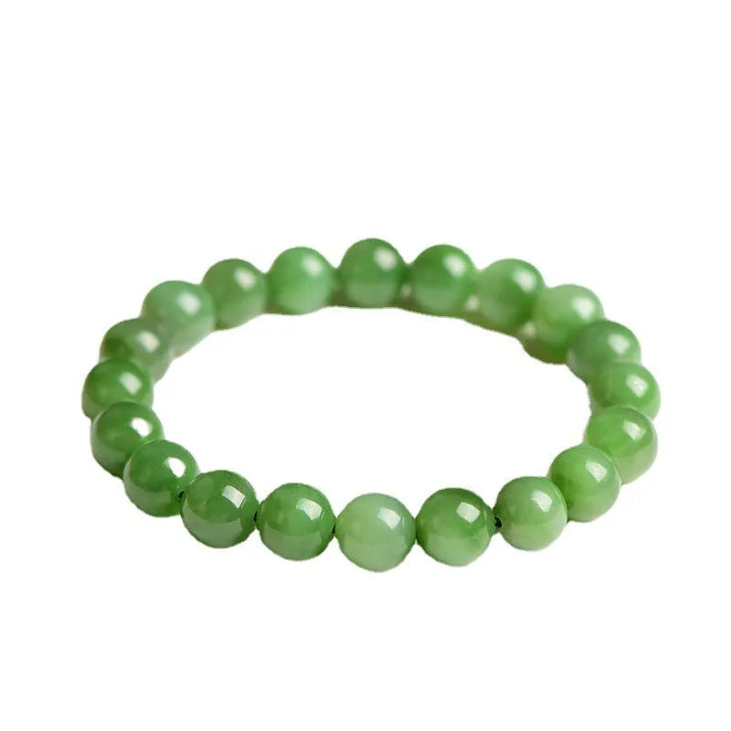 Natural Jasper ball bracelet with polished Hetian jade beads in various size options.