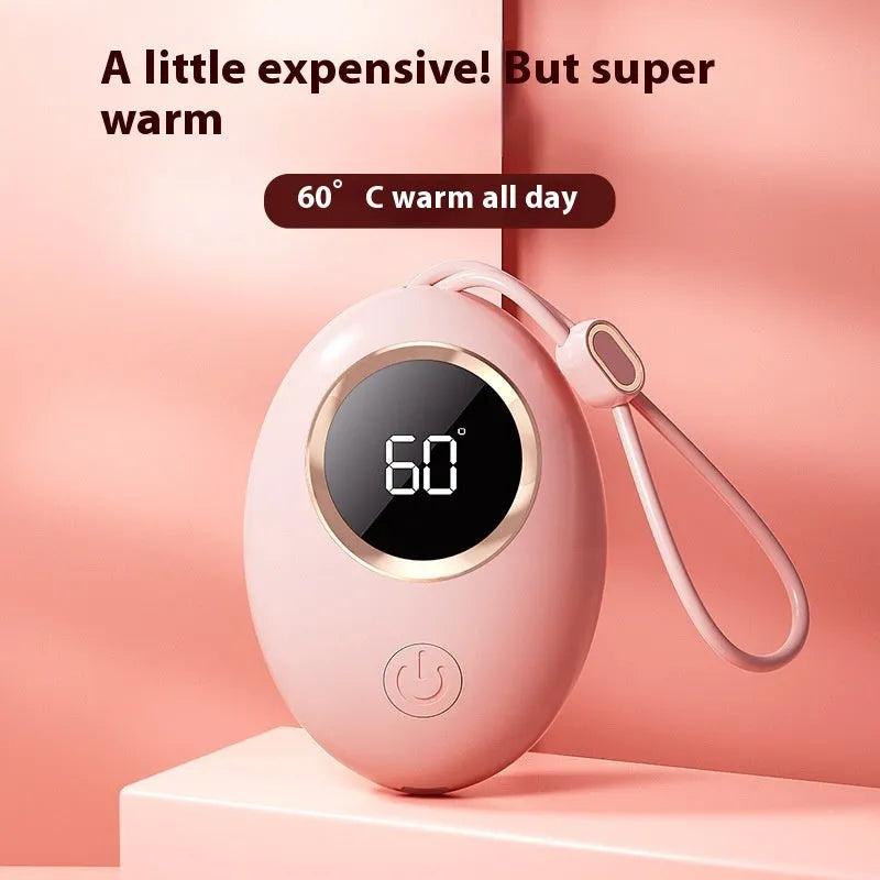 USB hand warmer with digital display in aluminium heat dissipation design