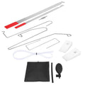 9-piece automotive maintenance kit with air pump wedge, plastic wedges, and metal crowbar tools for car repair