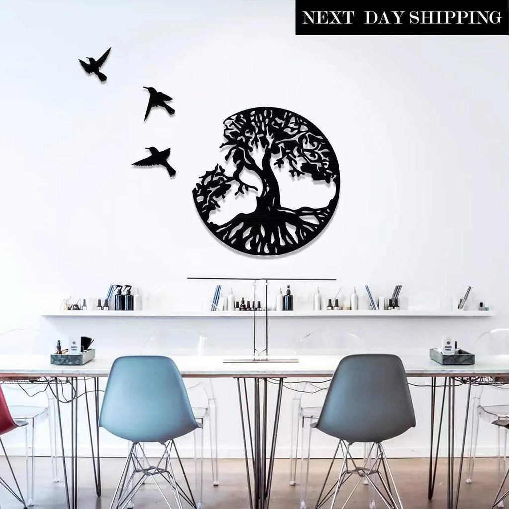 Black electroplated iron wall hanging decorative art with modern simple style