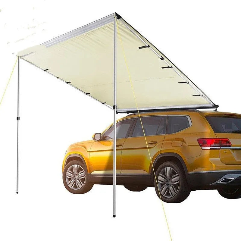 Two-bedroom camping tent with aluminium alloy poles and black glue finish