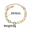 Women's stainless steel resin heart bracelet with double layers and electroplated finish
