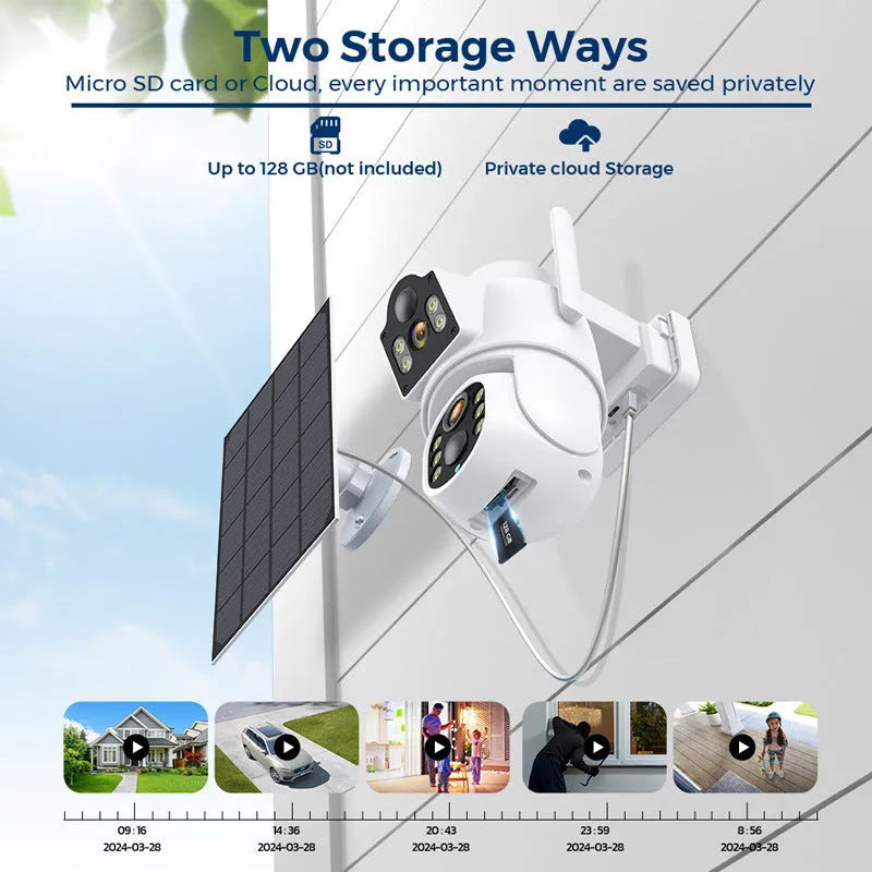 Outdoor solar wireless wifi security monitor with solar panel and 4MP HD camera
