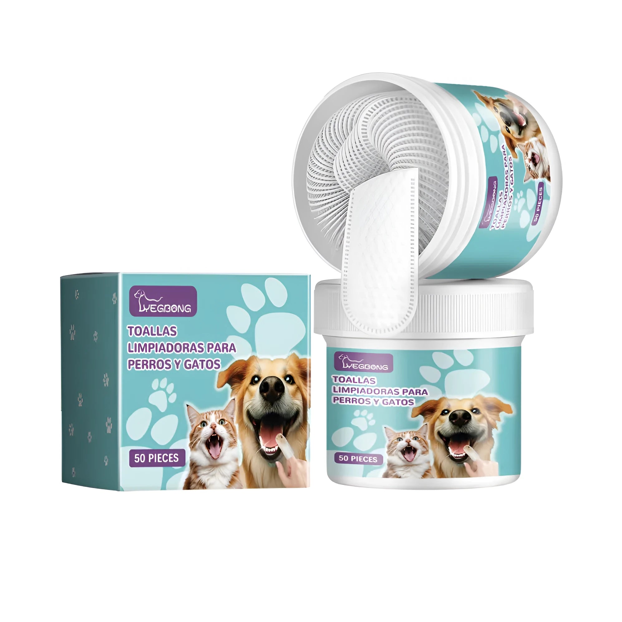 Silicone dog cleaning finger gloves for tartar removal measuring 7.6 by 8.8 cm