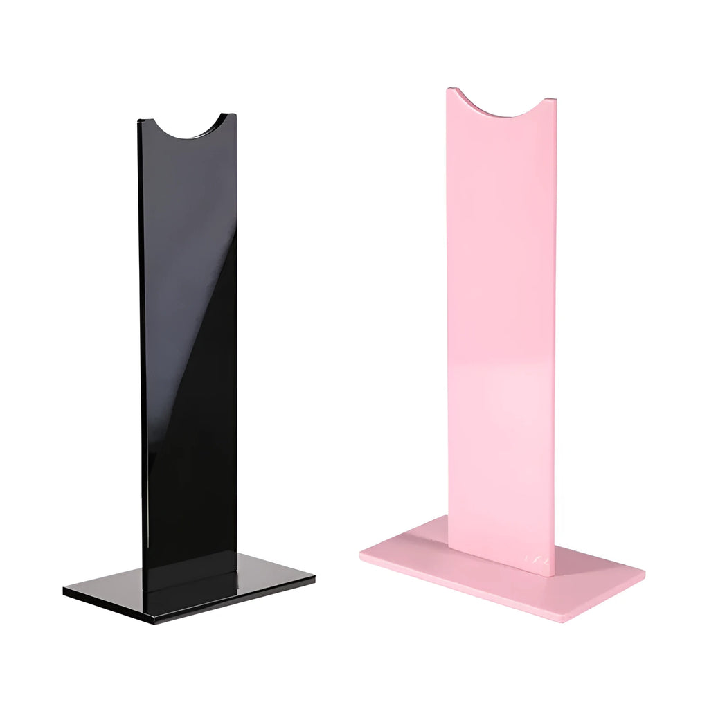 Pink detachable head-mounted gaming headset stand with non-slip silicone base