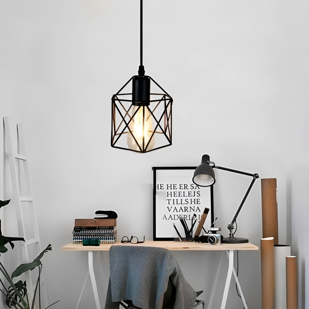 North European American country style decorative light with iron shade, dimensions 150mm by 140mm.