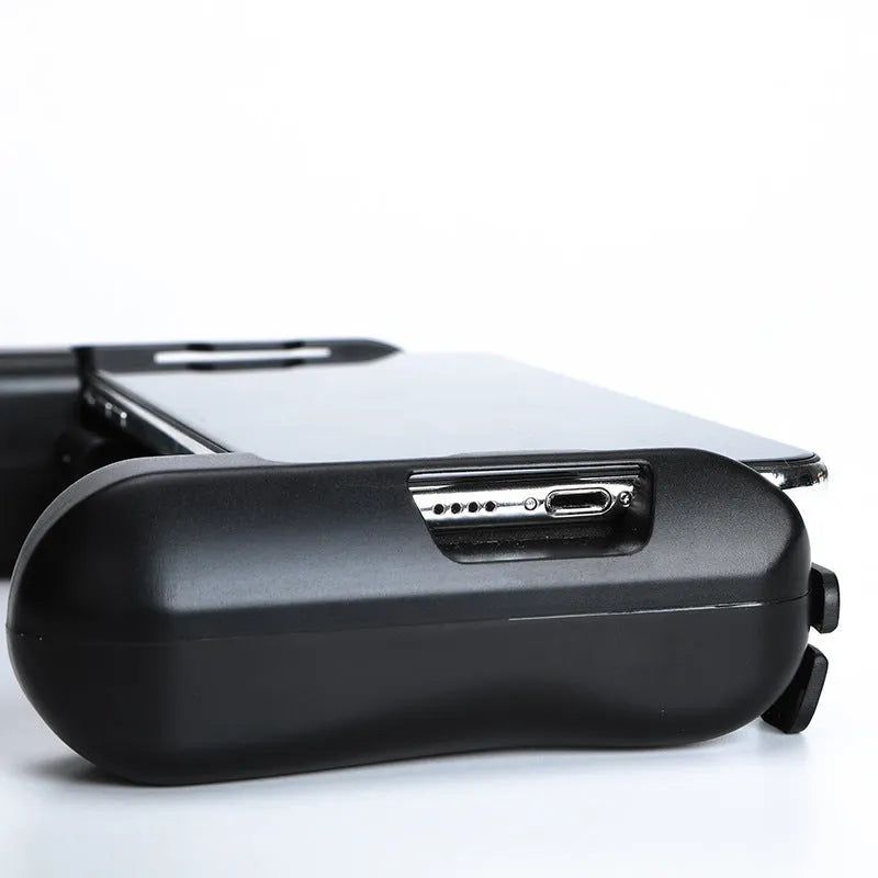 Black Bluetooth gaming controller with cooling system for Apple iPhone compatibility