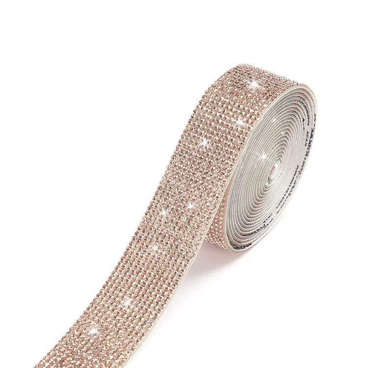 Self-adhesive water drill strips for clothing decoration in white and AB colour