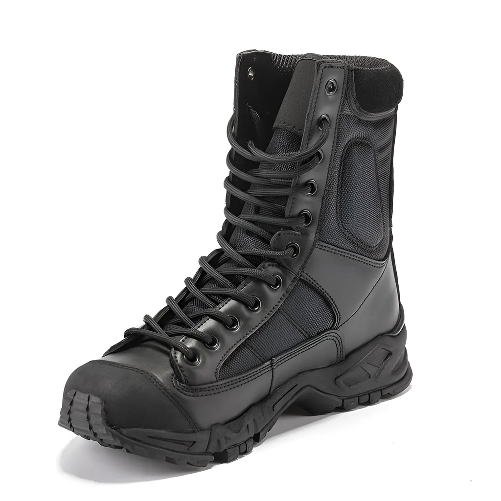 Breathable military boots for men and women in black fabric leather with sizes from 36 to 46