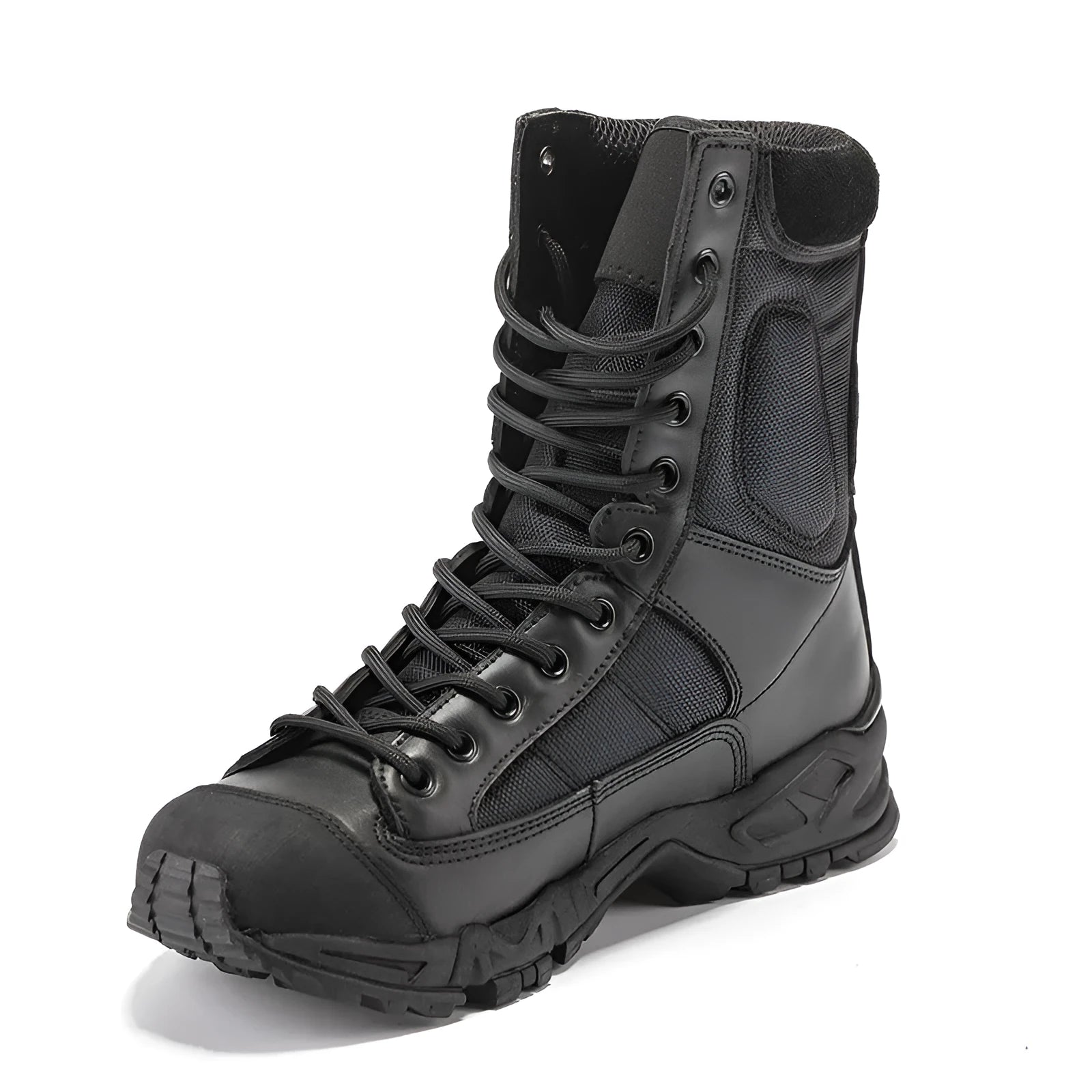 Breathable military boots for men and women in black fabric leather with sizes from 36 to 46