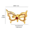 Ice blue oil drop butterfly open ring in copper with electroplated finish