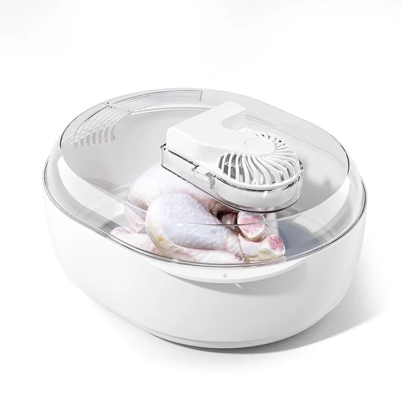 Aluminium household food defrosting plate with modern design and optional USB cable