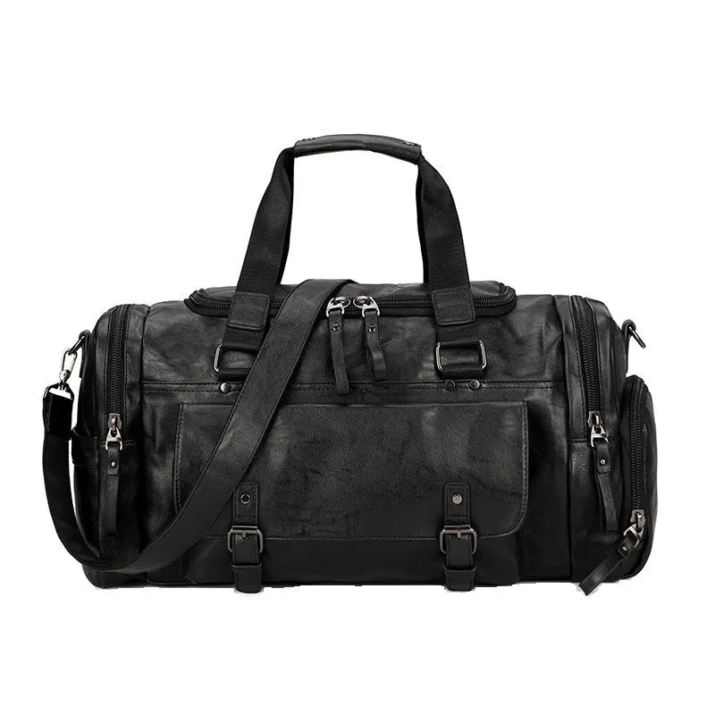 Large black travel shoe bag for sports trainers with separate compartment
