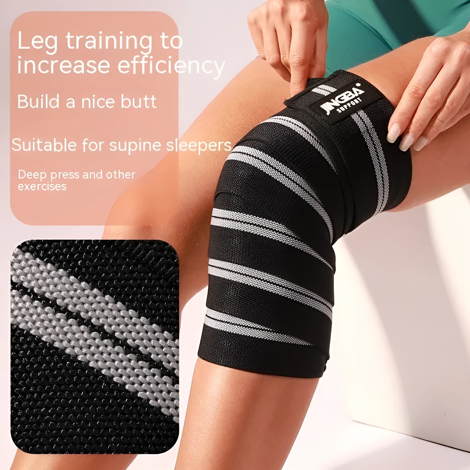 Adult adjustable sports knee pads for weightlifting and cycling in blue, grey, red or yellow colours.