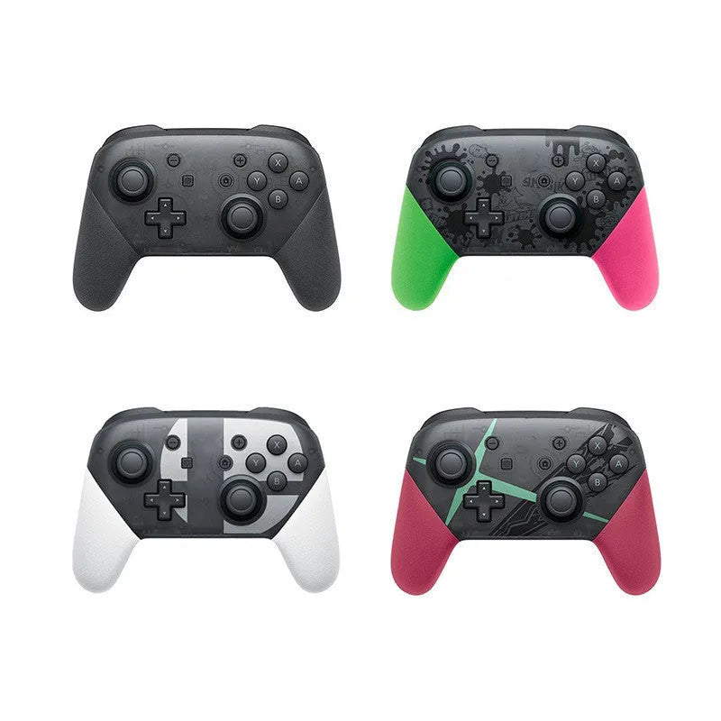 Wireless Bluetooth gamepad controller in black, white, red, or green colours with USB port.