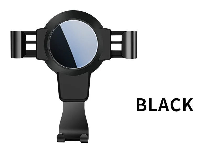 Black S4 ABS car air vent mobile phone holder for 4-6.4 inch devices.