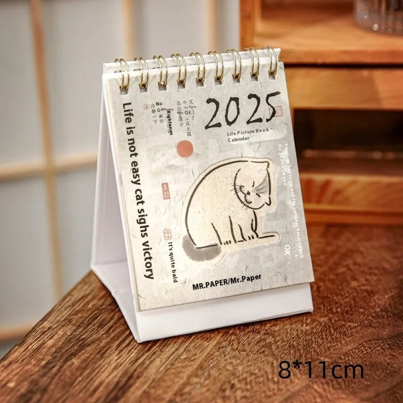 Mini desk calendar 2025 with coffee themed designs including four model options