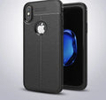 WeFor black PU leather texture case for OnePlus 6, 5, and 5T smartphones with included screen protector
