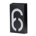Solar powered house number wall lamp with white LED lights and weather-resistant housing