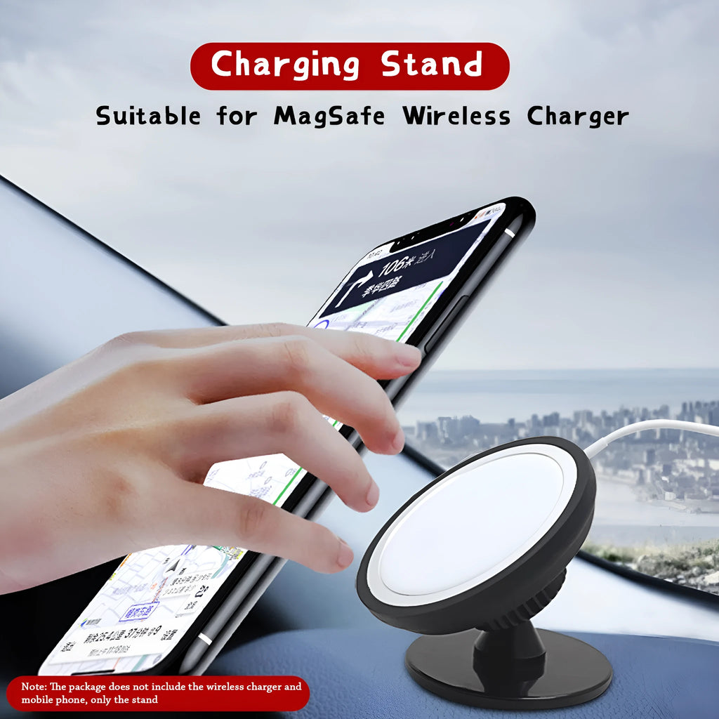 Black plastic charger car magnetic mobile phone holder showing air vent and base bracket mounting options