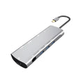 Grey USB-C docking station with HDMI, VGA, USB 3.0 ports and 14cm cable