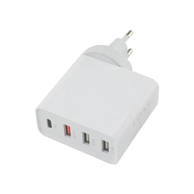 48wpd four-port USB-C fast charger with Power Delivery and indication lights