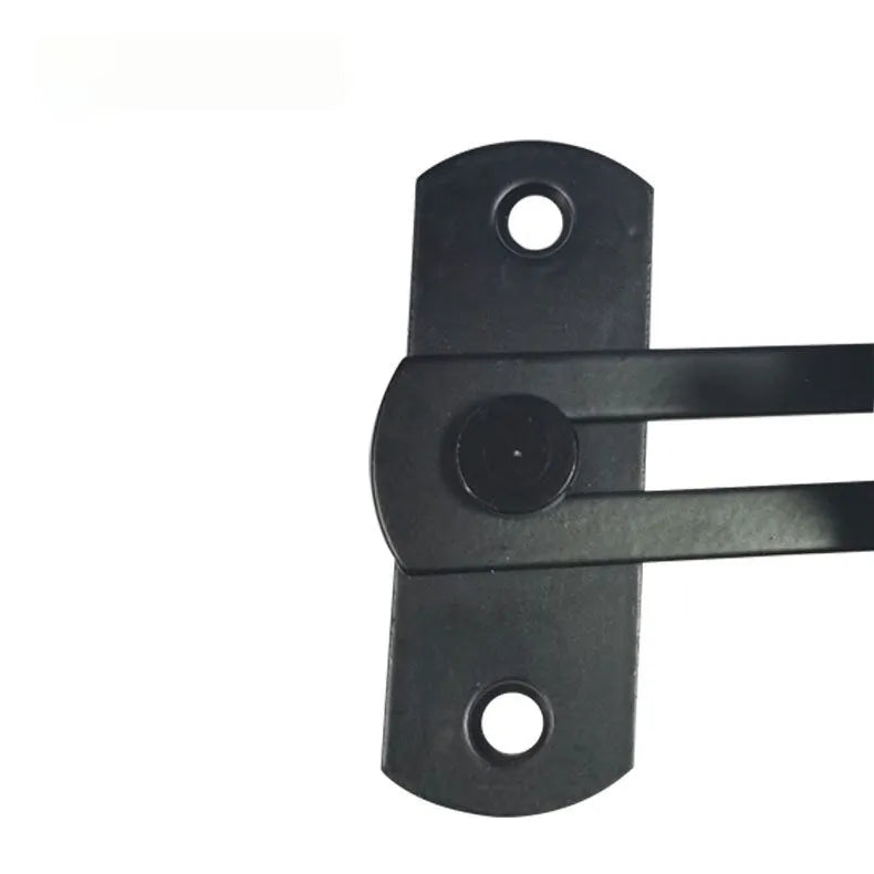Warehouse hook lock with 90-degree stainless steel and black carbon steel shackle for sliding barn doors