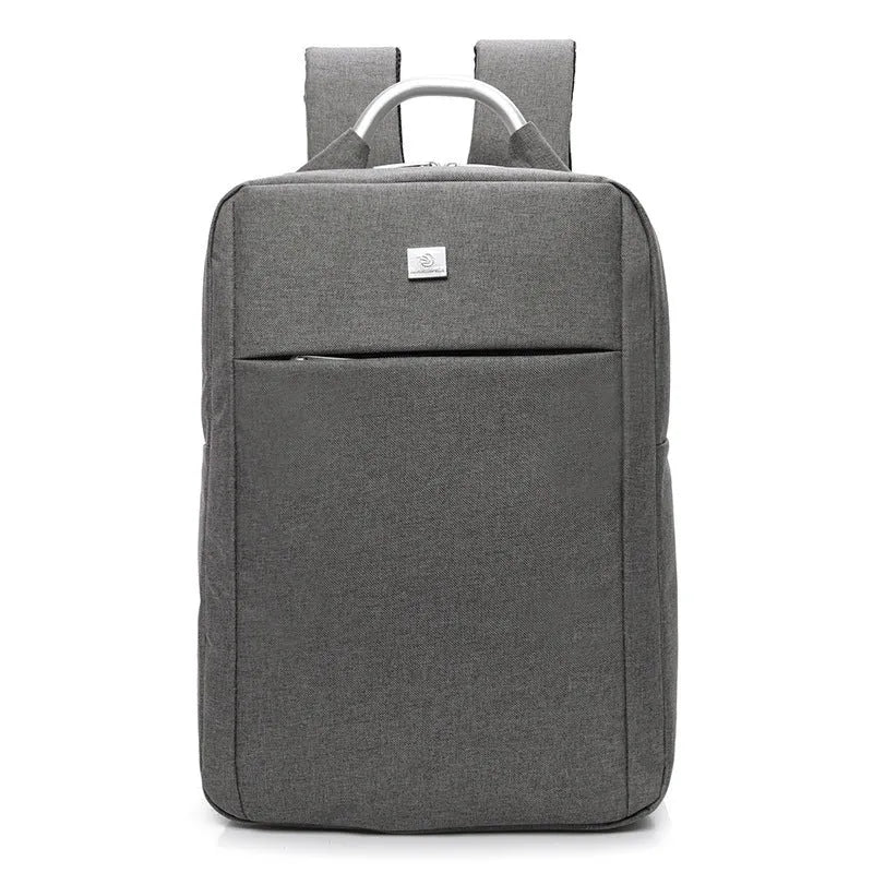 Casual backpack 30-litre Oxford cloth laptop bag in Matte Grey, front view showing main compartment