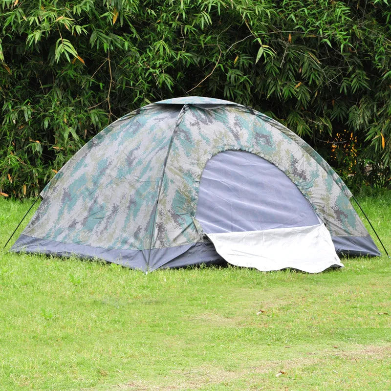 Double camouflage outdoor tent with triangular skylight, measuring 150x200x110cm for two-person camping